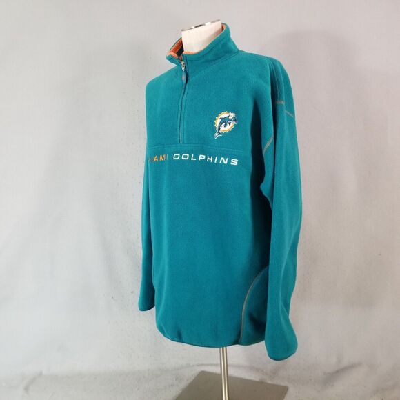NFL G-III Miami Dolphins sweater men's 2XL XXL green fleece pull over deep pile - Picture 8 of 16
